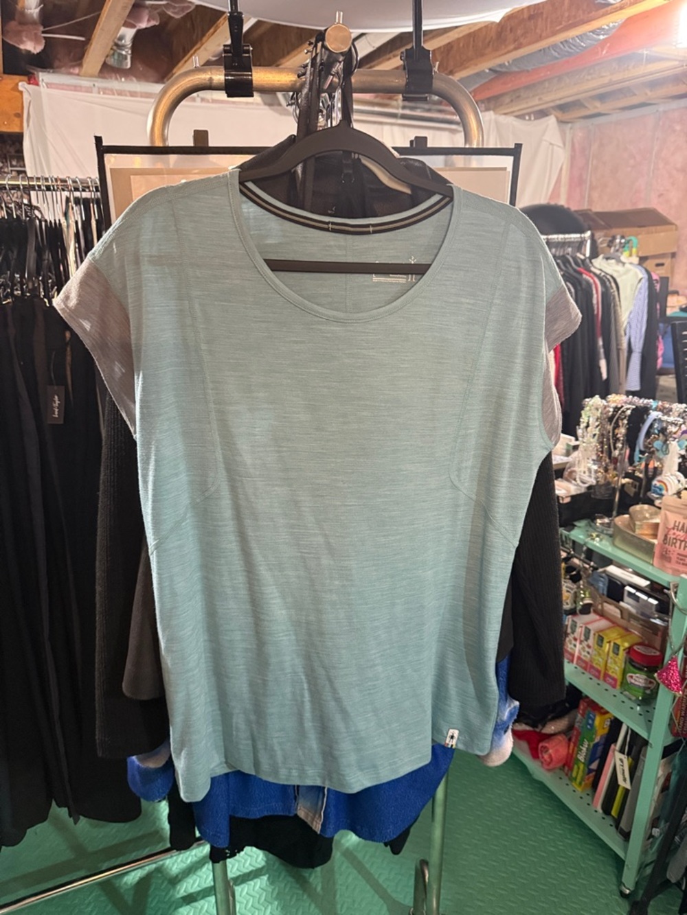 NWOT Women’s Lightweight Crewneck Tee - Mint Smartwool, L